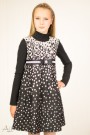 Платье теплое нарядное с репсовым бантом, поясом и декором Артикул:1027