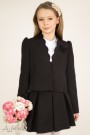 Жакет с фестонами, пышным рукавом и брошью-"сердце" Артикул:2011