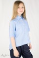 Рубашка с драпировкой по спинке голубая Артикул:5106-B