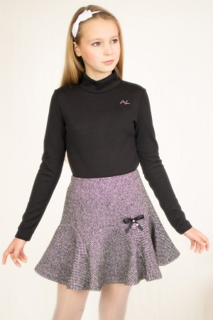 Юбка твидовая с фигурными элементами Артикул:3014