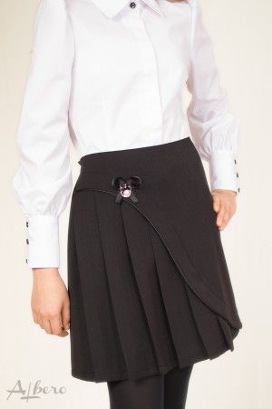 Юбка ассиметричная с атласным кантом и складами Артикул:3016