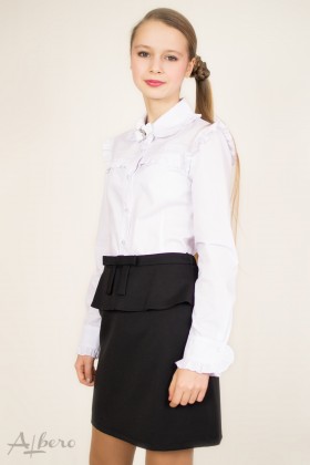 Юбка-"карандаш" с баской и бантом Артикул:3018