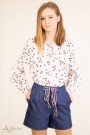 Шорты коттоновые с оборками на карманах Артикул:4022-1