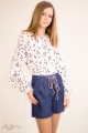 Шорты коттоновые с оборками на карманах Артикул:4022-1