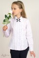 Блуза с "жабо", брошью и стойкой "фестоны" Артикул:5014