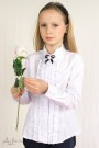 Блуза с "жабо", брошью и стойкой "фестоны" Артикул:5014