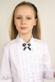 Блуза с "жабо", брошью и стойкой "фестоны" Артикул:5014