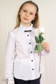 Блуза с длинным рукавом, брошью и декоративными оборками Артикул:5015