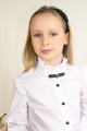 Блуза с длинным рукавом, брошью и декоративными оборками Артикул:5015