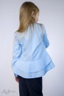 Блуза с двойной баской голубая Артикул:5074-B