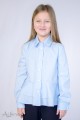 Блуза с двойной баской голубая Артикул:5074-B