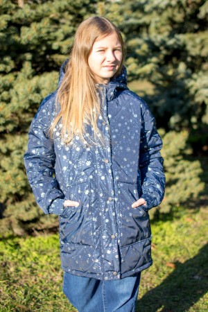 Куртка зимняя серебристые снежинки Артикул:7042